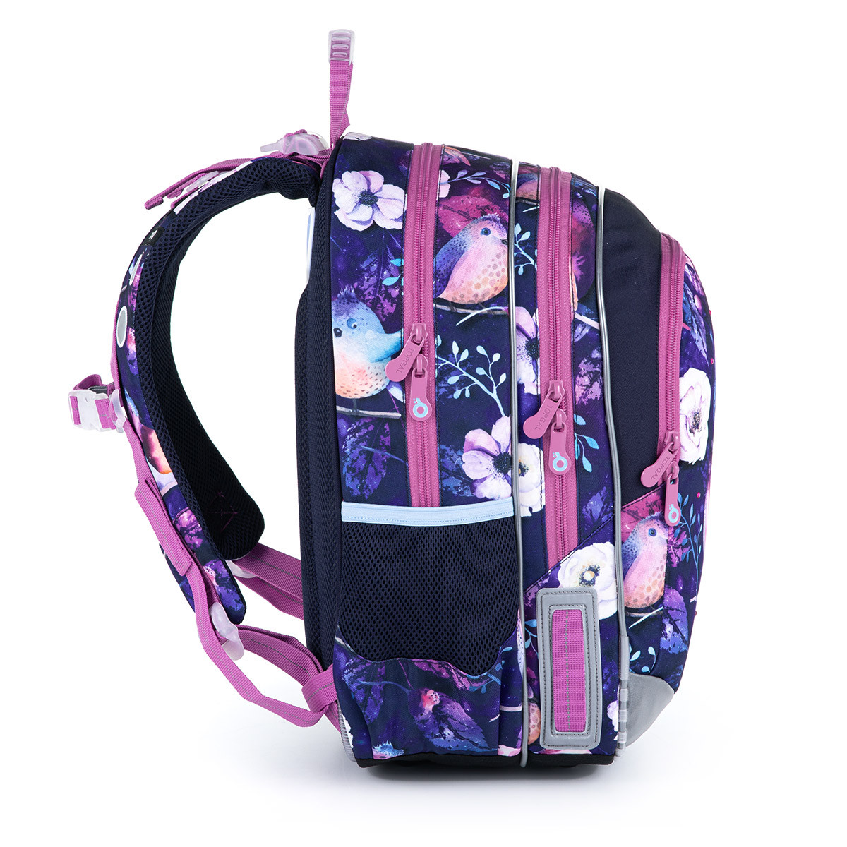 SET Školní batoh s penálem a pláštěnkou TOPGAL ELLY 21004 ptáčci