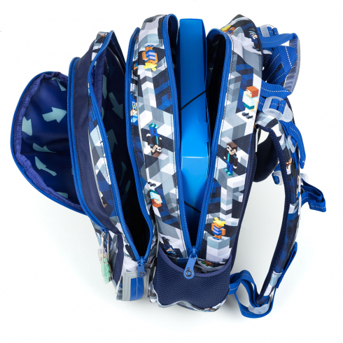 SET školní batoh s penálem a pláštěnkou TOPGAL ELLY 19014 minecraft