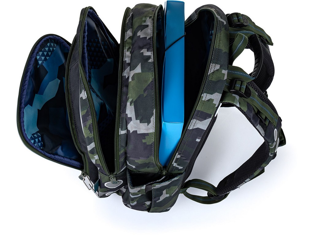 Školní batoh s pláštěnkou TOPGAL ENDY 21016 minecraft vojenský