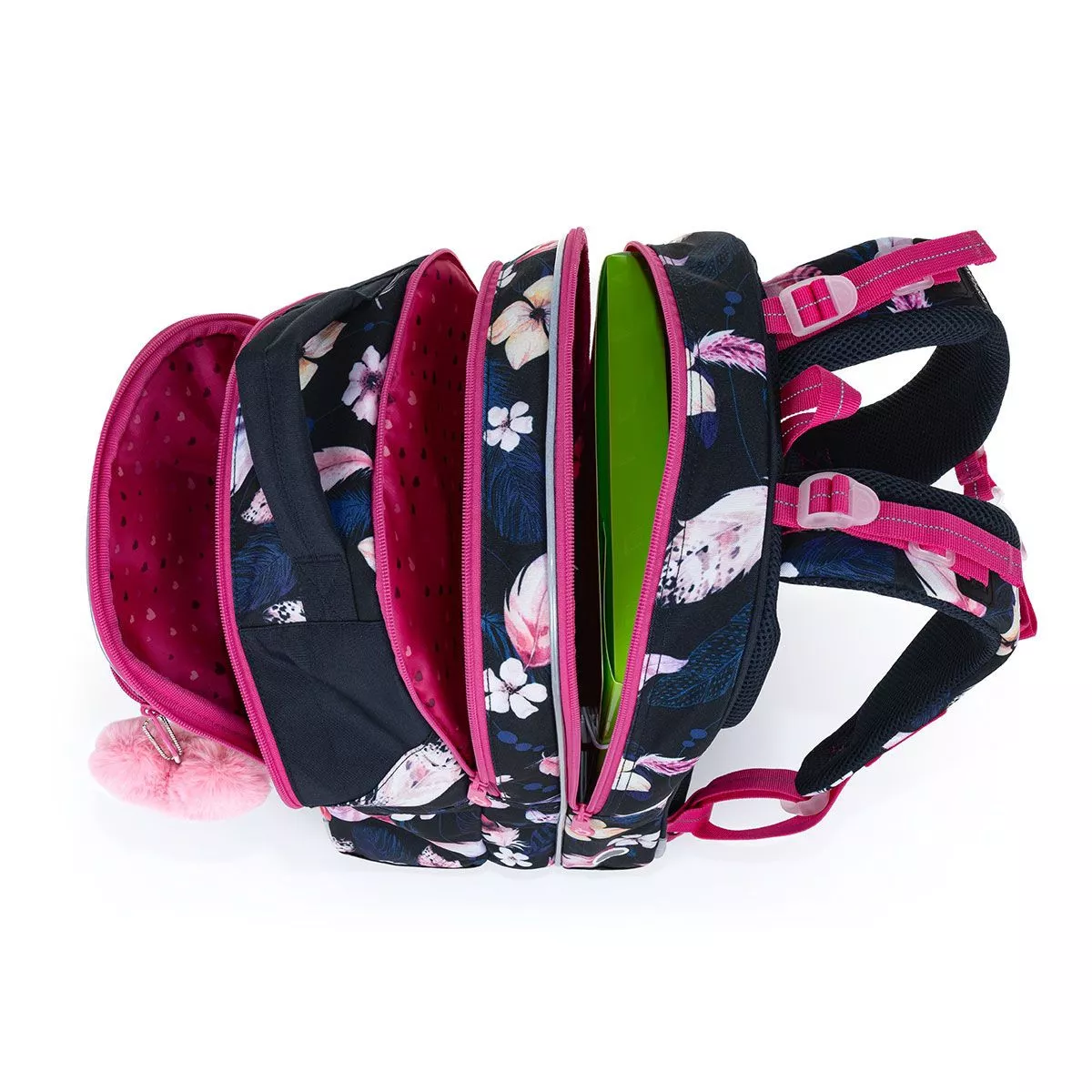 SET Školní batoh s penálem TOPGAL COCO 23006 s pírky