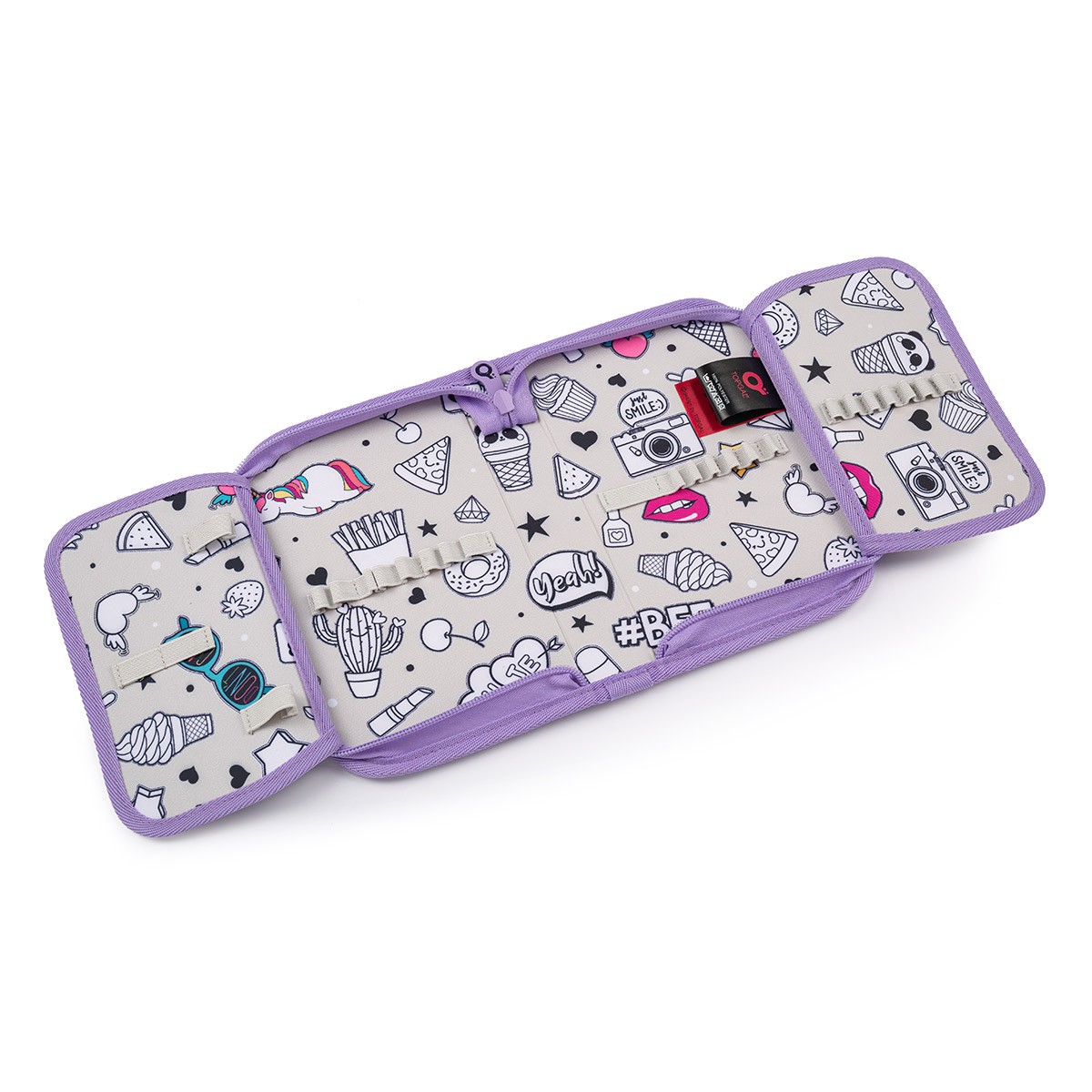 SET Školní batoh s penálem a pláštěnkou TOPGAL LYNN 23008 s květy