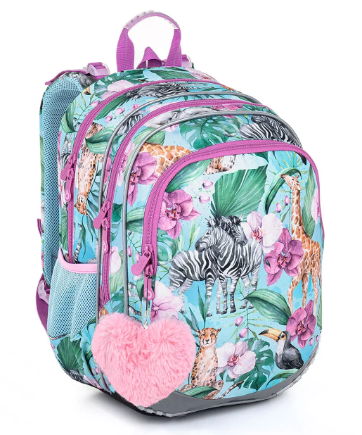 SET Školní batoh s penálem a pláštěnkou TOPGAL ELLY 23004 safari