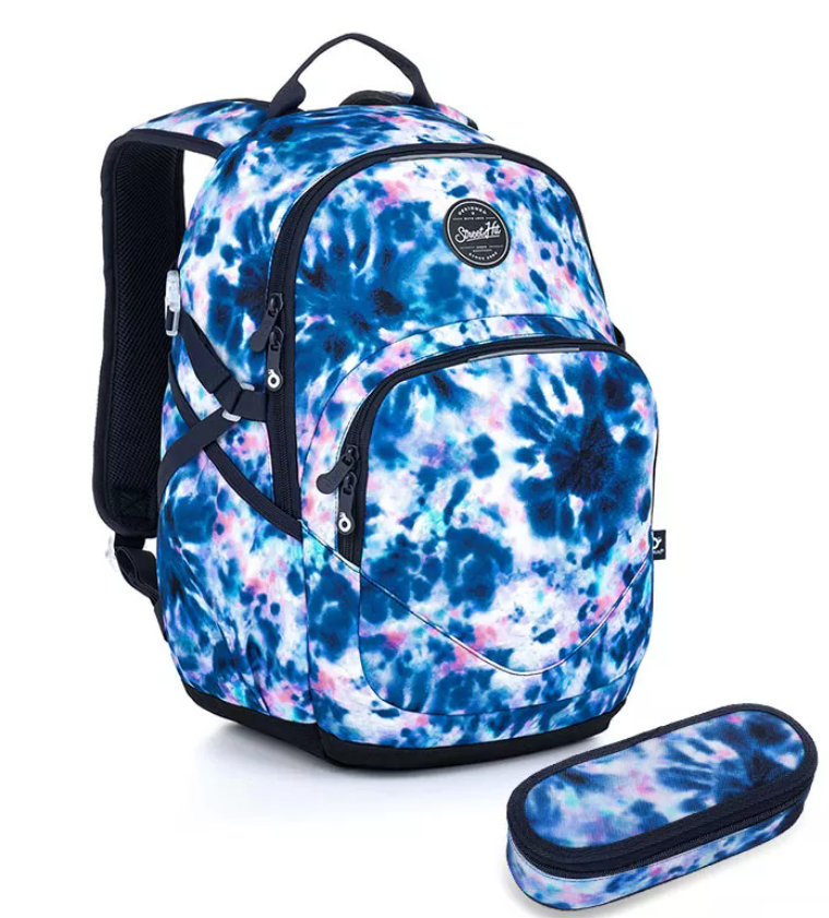 SET Batikovaný studentský batoh s etue TOPGAL YOKO 23024