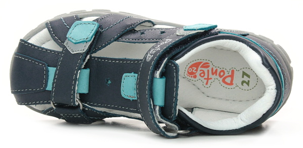 Modré kožené sandálky Ponte PS121-DA05