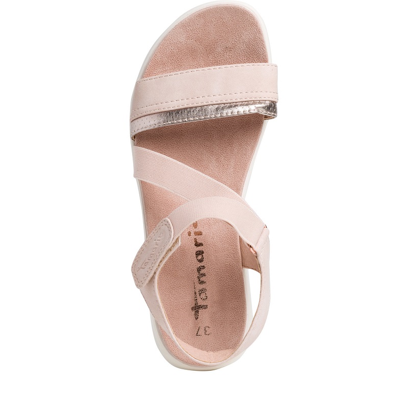 Pohodlné růžové sandály Tamaris 28389