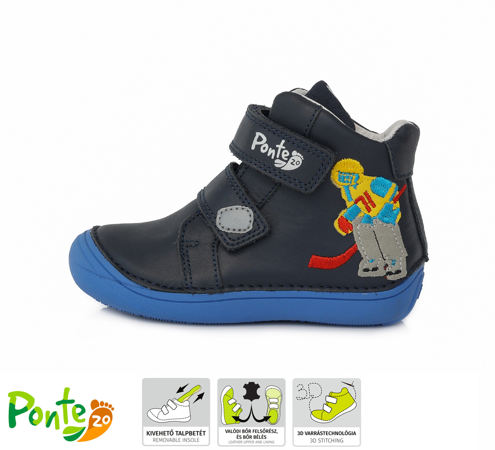 Kotníková kožená obuv Ponte 467 hokej