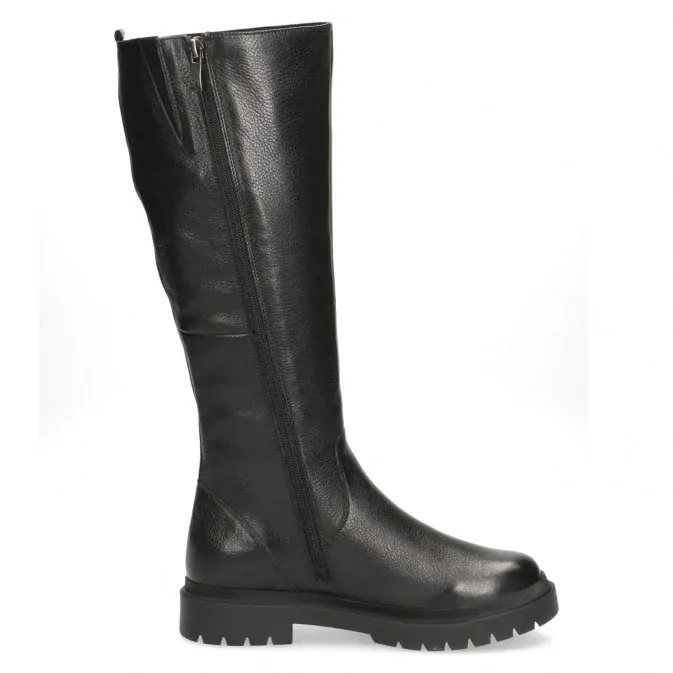 Černé kožené kozačky CAPRICE 25552