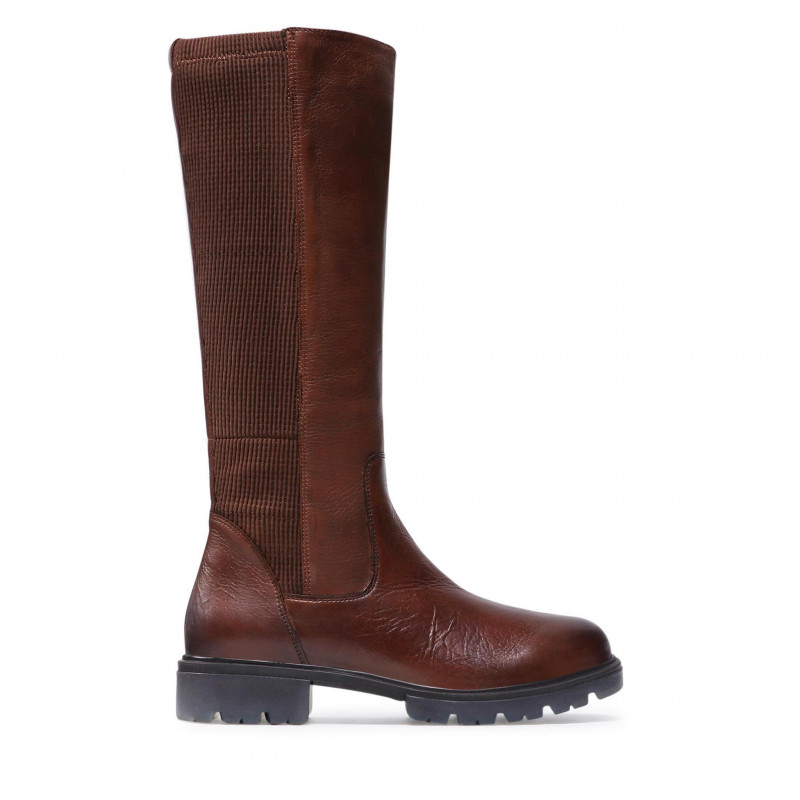 Krásné hnědé kožené kozačky CAPRICE 25650 