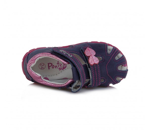 Fialové kožené sandálky Ponte 71A