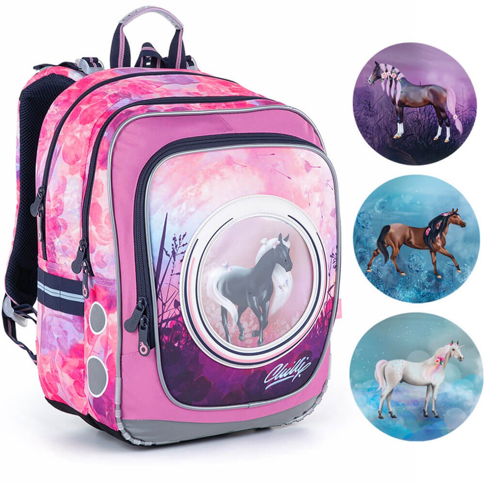 Školní batoh s pláštěnkou TOPGAL ENDY 21005 s koníkem