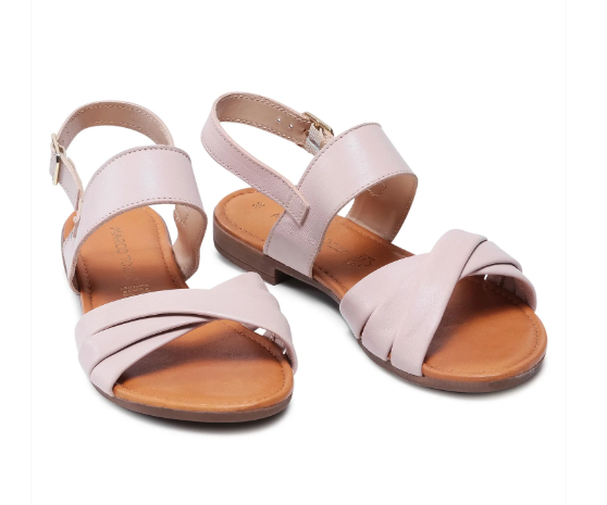 Pohodlné kožené růžové sandály MARCO TOZZI 28156