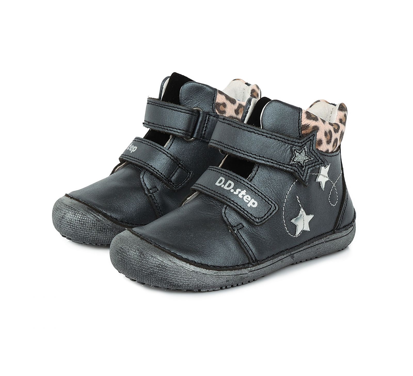 Dívčí kožená kotníková barefoot obuv D.D.step A063-318