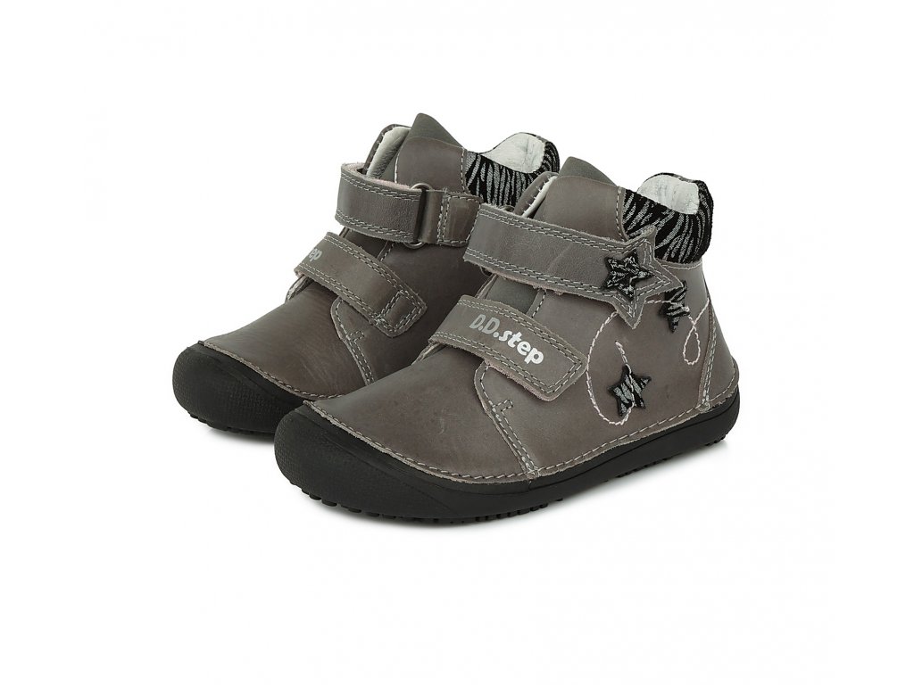Dívčí kožená kotníková barefoot obuv D.D.step A063-318A