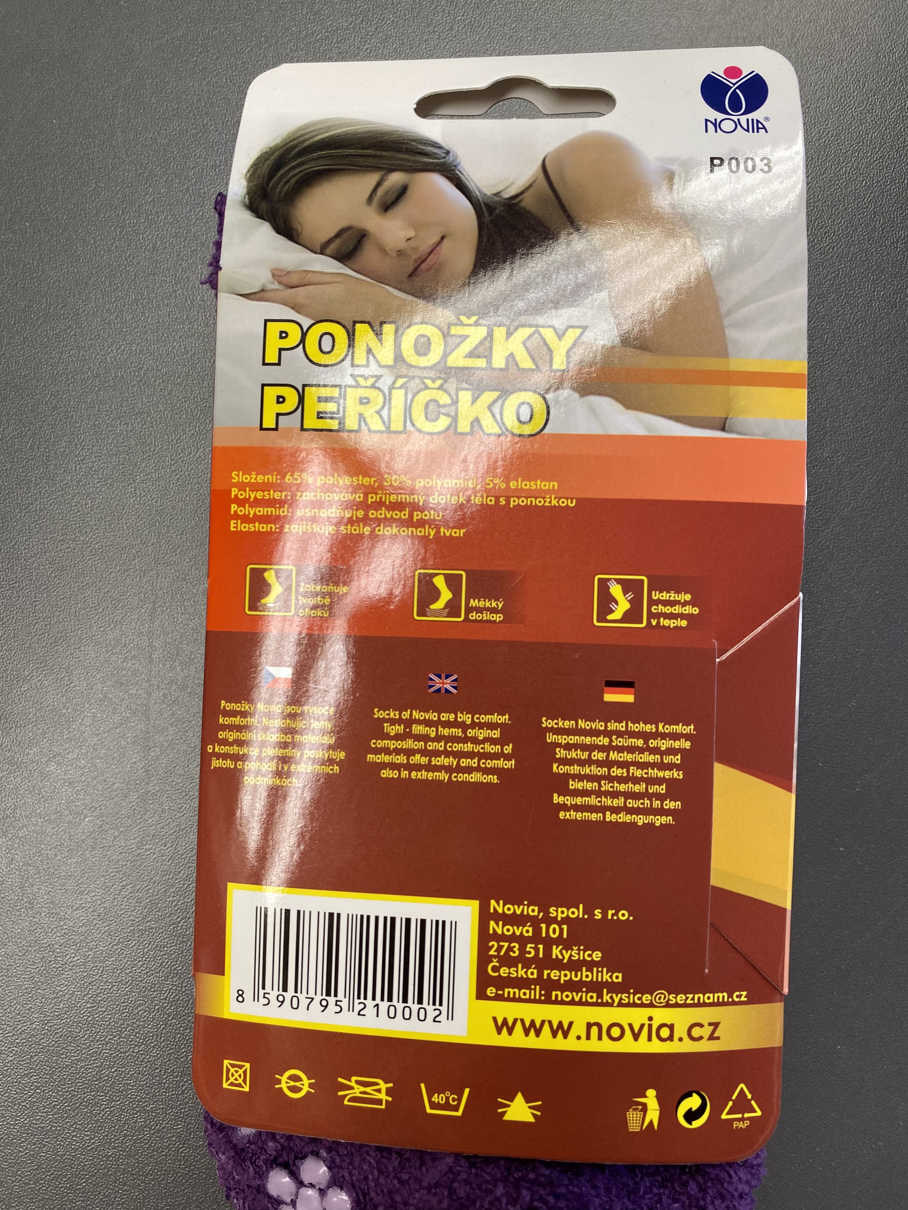 Protiskluzové hebké chlupaté ponožky "peříčka" NOVIA