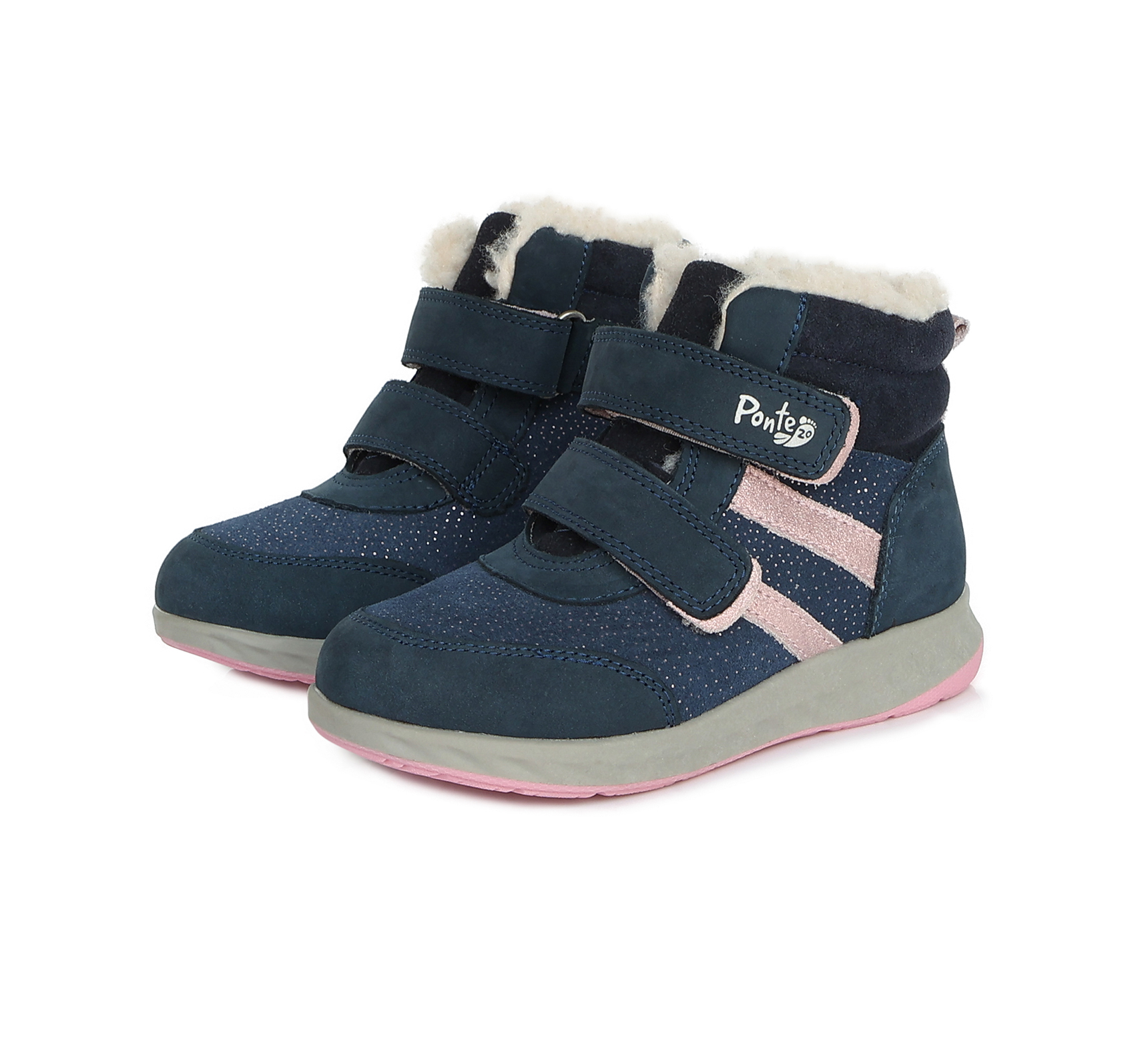 Divčí zimní kožená obuv Ponte 243