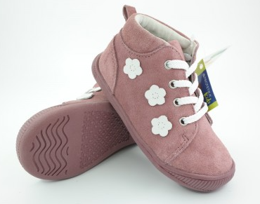 Růžové kožené boty - capáčky PROTETIKA BABY PINK