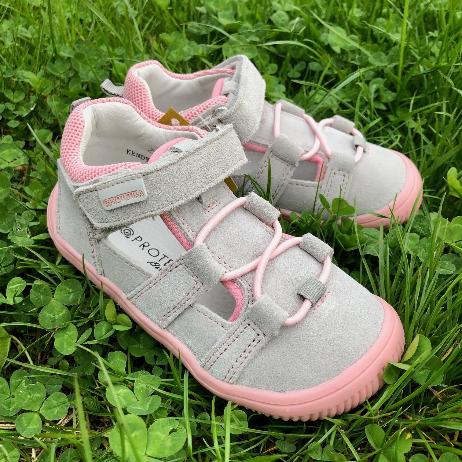 Dívčí barefootové kožené sandálky PROTETIKA KENDY GREY