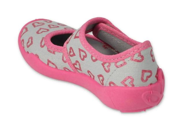 Dívčí papučky - přezůvky BEFADO 123X070 srdíčka