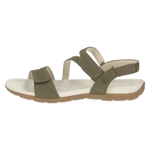 Khaki měkké kožené sandály CAPRICE 28105