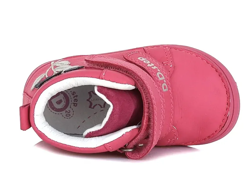 Růžové kotníkové kožené boty D.D.step A071-310A