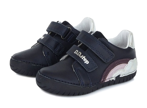 Dívčí kožené boty D.D.step S050-321B s duhou