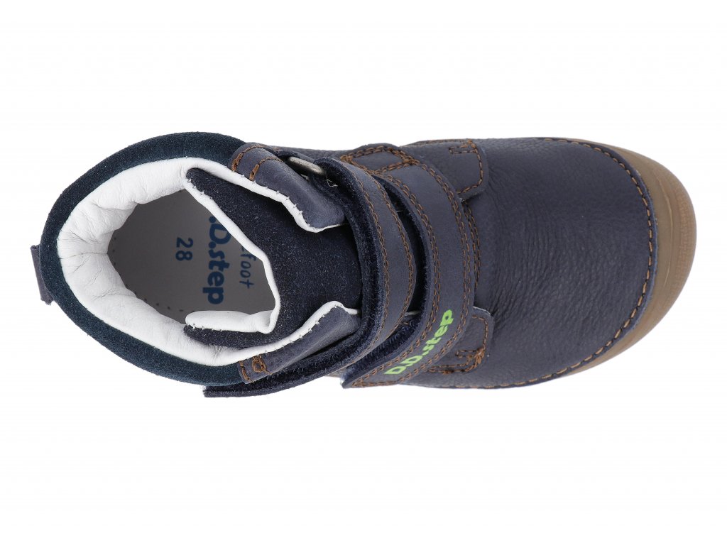 Chlapecká barefoot kotníková kožená obuv D.D.step A063-363