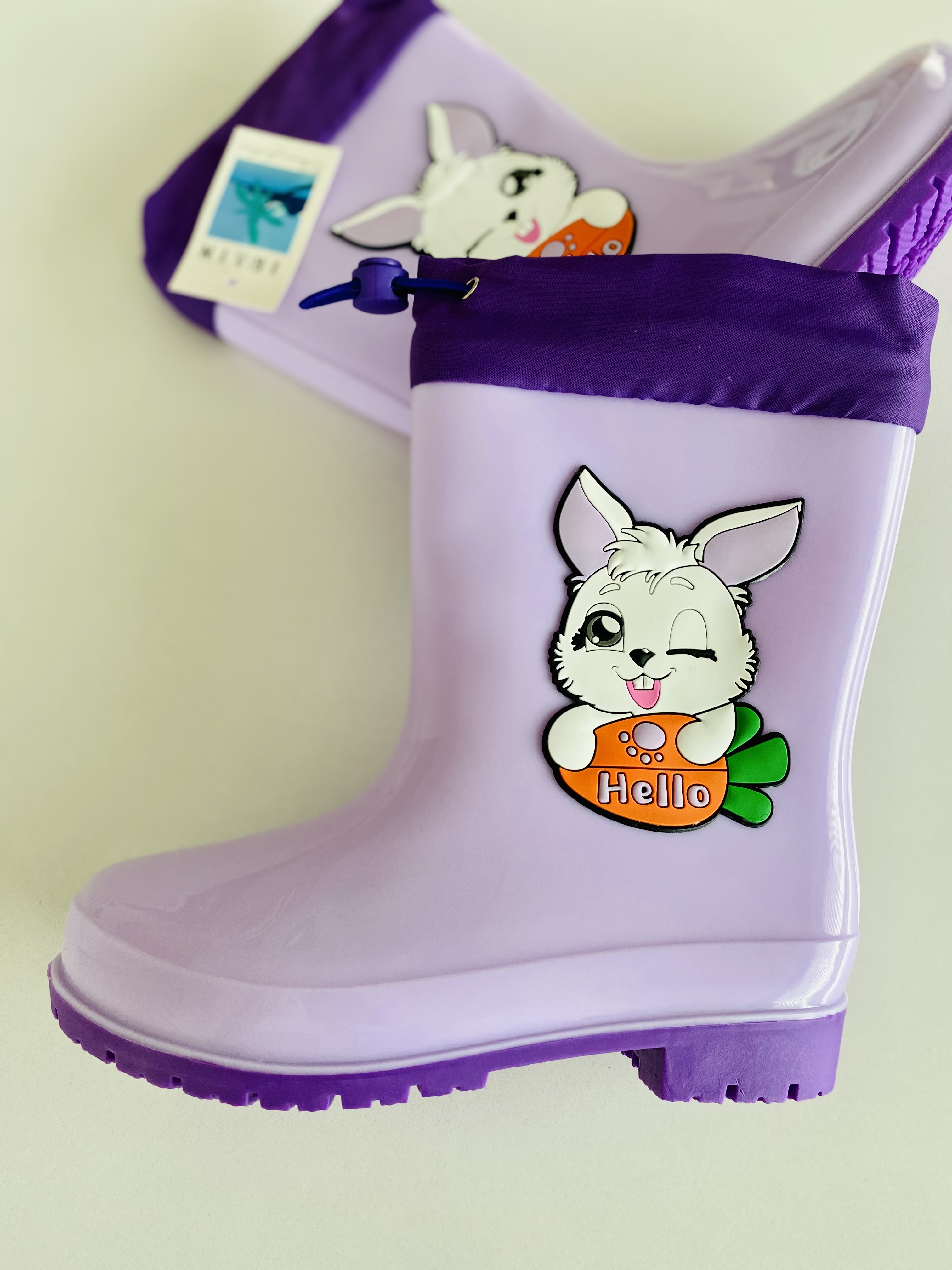 Fialové holínky - gumáky s králíčkem