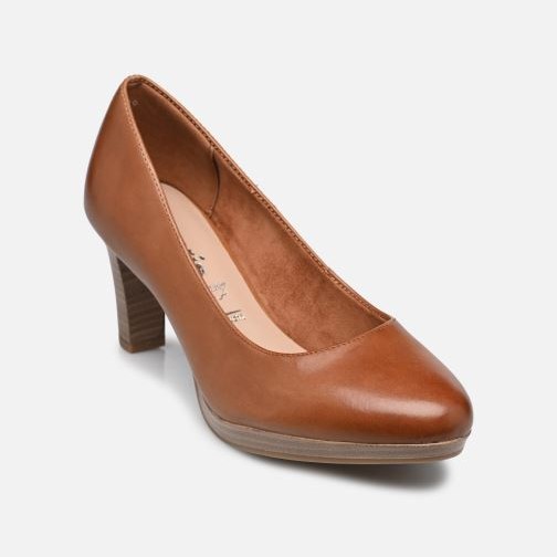 Hnědé kožené lodičky TAMARIS 22410