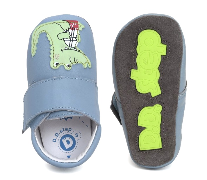 Modré kožené capáčky D.D.step K1596-41603 s krokodýlem