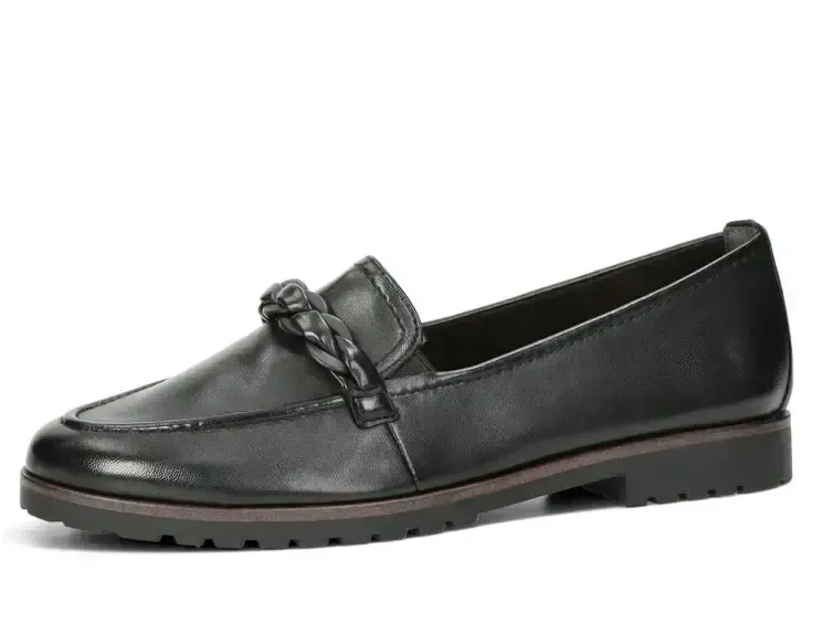 Dámské černé kožené mokasíny 24200