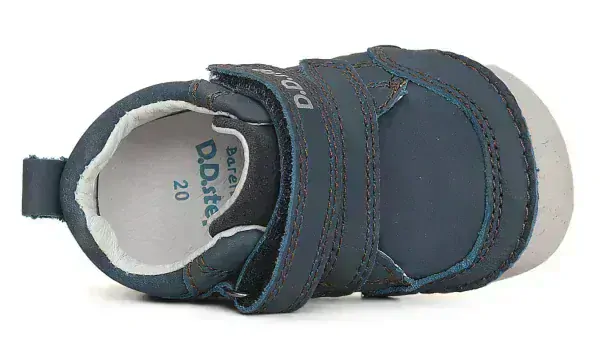 Chlapecké modré kožené boty D.D.step S070-41351 barefoot