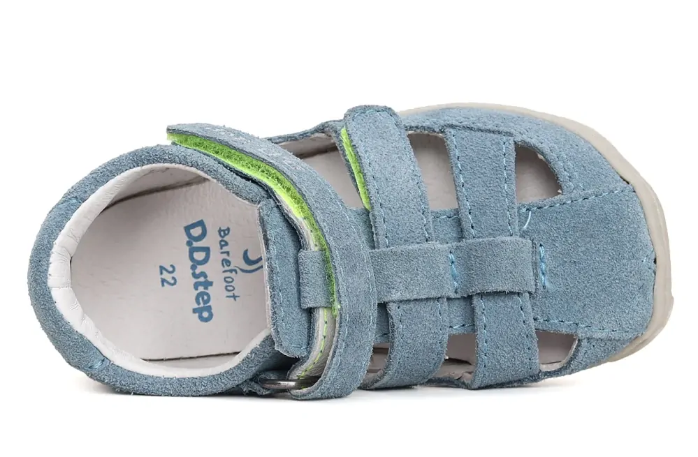 Modré kožené barefoot sandálky D.D.step G077-41565A
