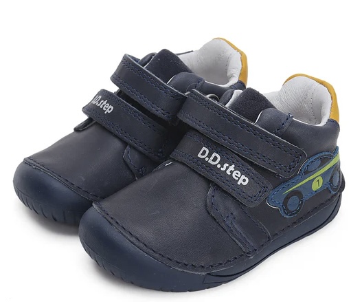 Chlapecká barefoot kožená obuv D.D.step S070-42393 s autem