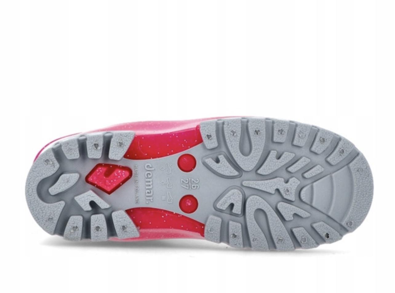 Růžové holínky se zateplením - gumáky Demar 0406