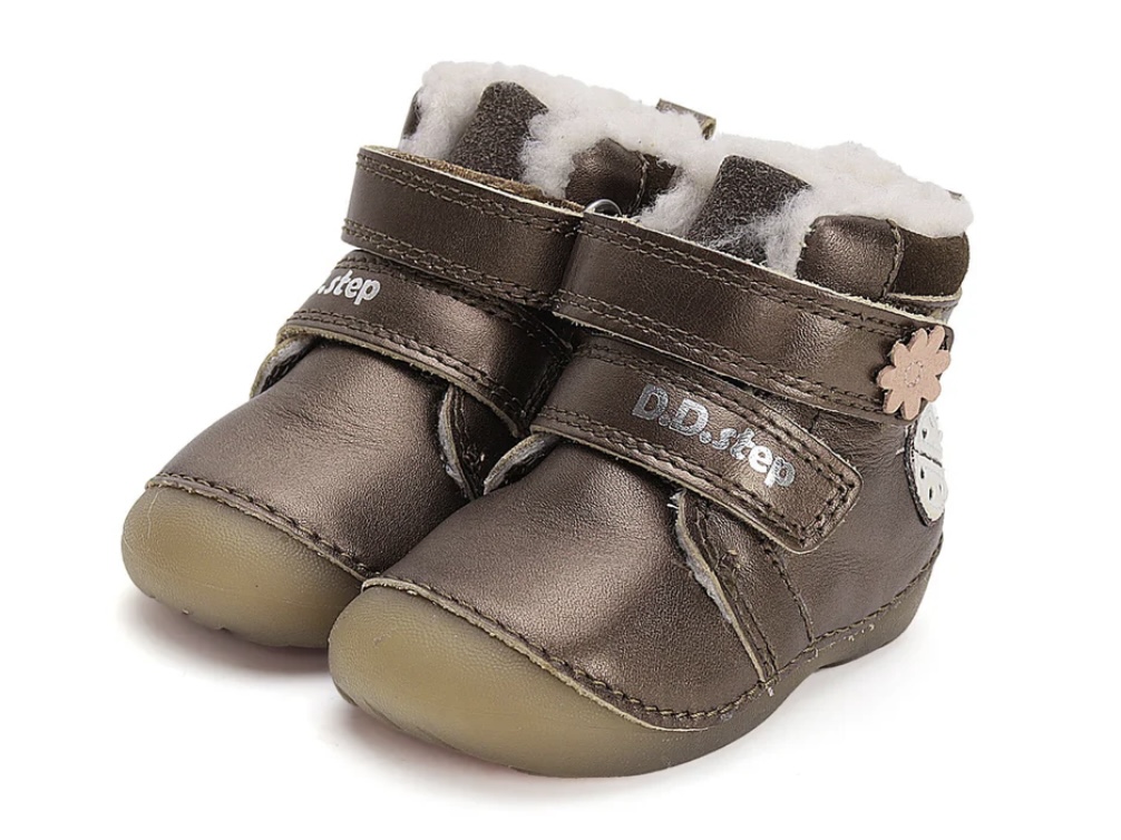 Dívčí zimní kožená obuv D.D.step W015-42562A
