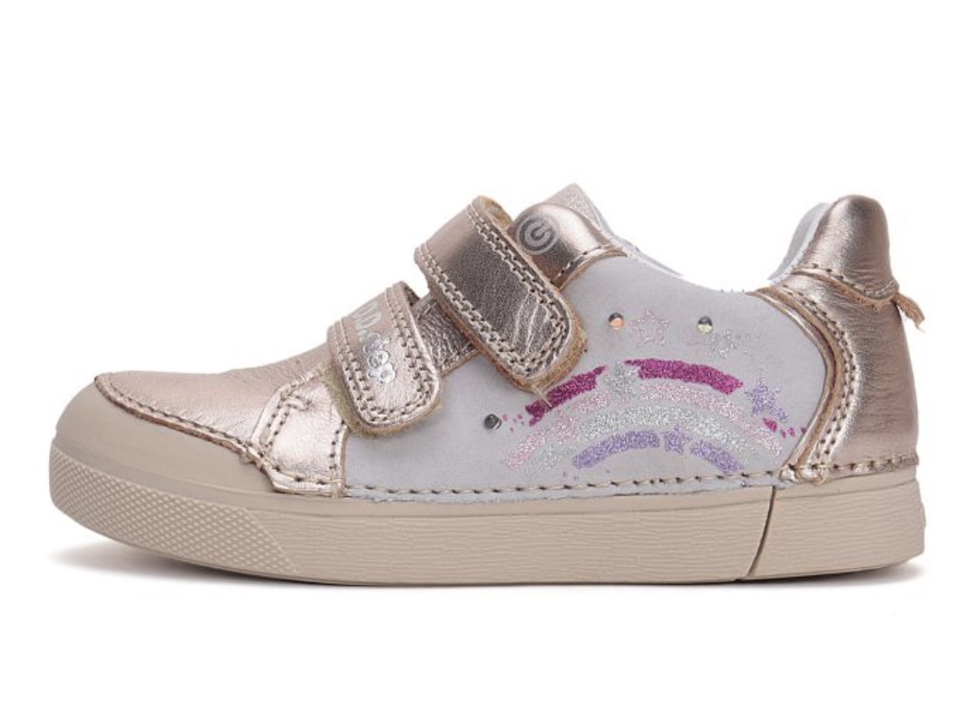  Zlatá kožená blikací obuv D.D.step S068-51865B