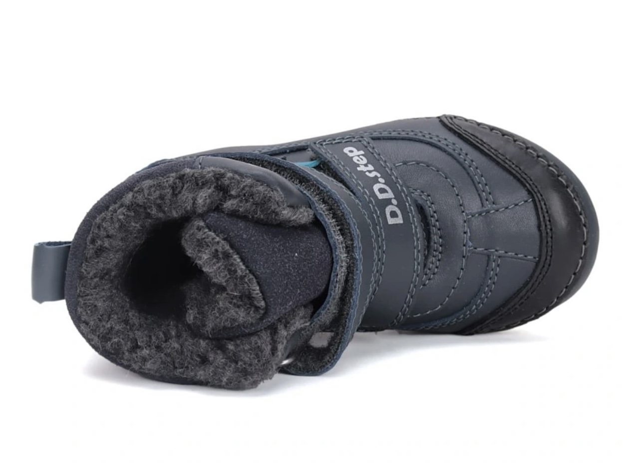 Zimní kožené blikací boty D.D.step W050-42707