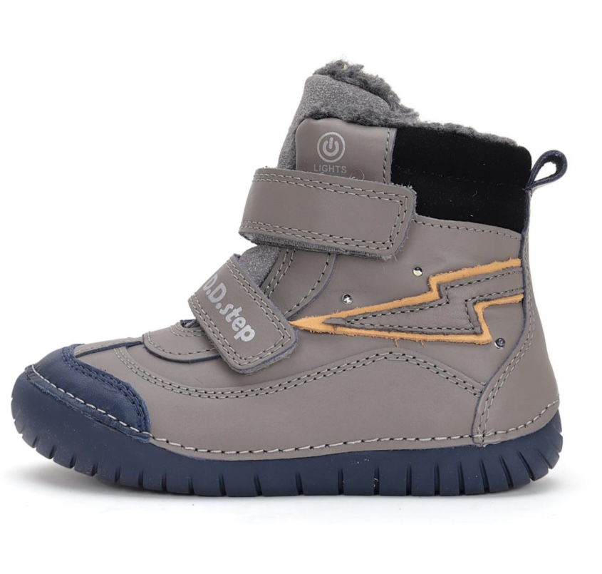 Zimní kožené blikací boty D.D.step W050-42707A
