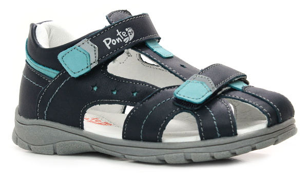 Modré kožené sandálky Ponte PS121-DA05