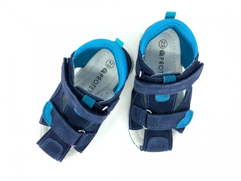 Modré kožené sandálky PROTETIKA Monty tyrkys