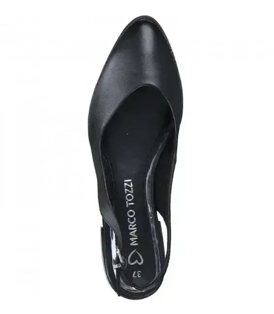 Pohodlné kožené baleríny s otevřenou patou Marco Tozzi 29408