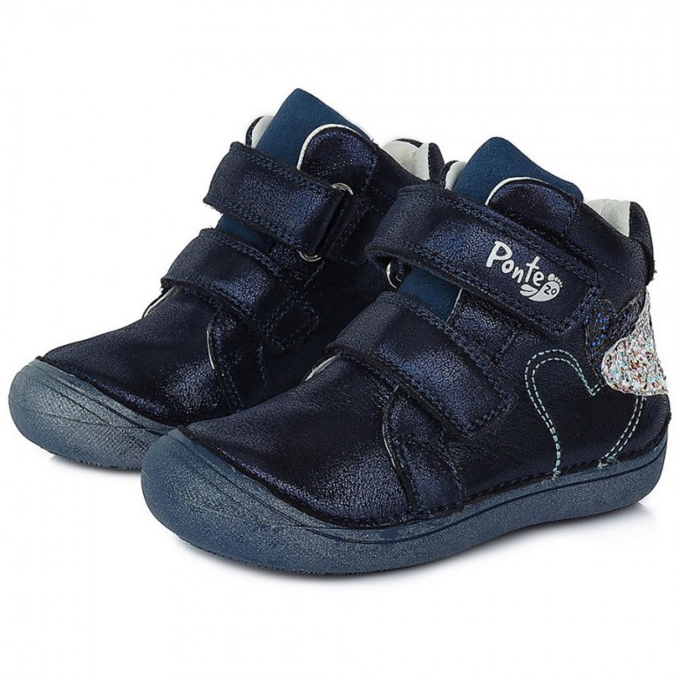Dívčí kožená modrá obuv Ponte 890A 
