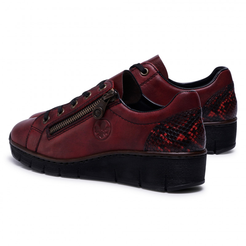 Vínové mokasíny RIEKER 53702-35