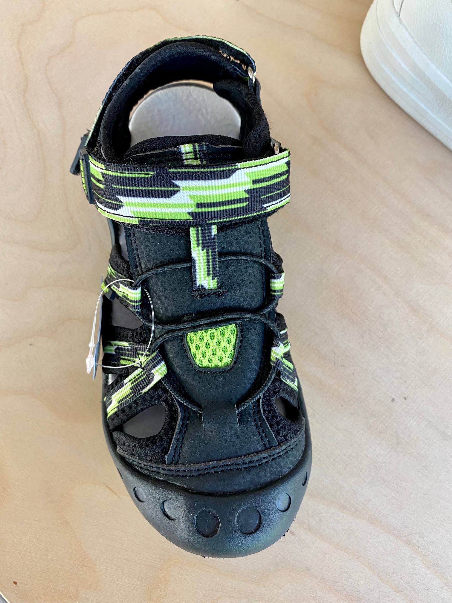 Černozelené sportovní sandály PEDDY P6-512-26-01 s koženou stélkou