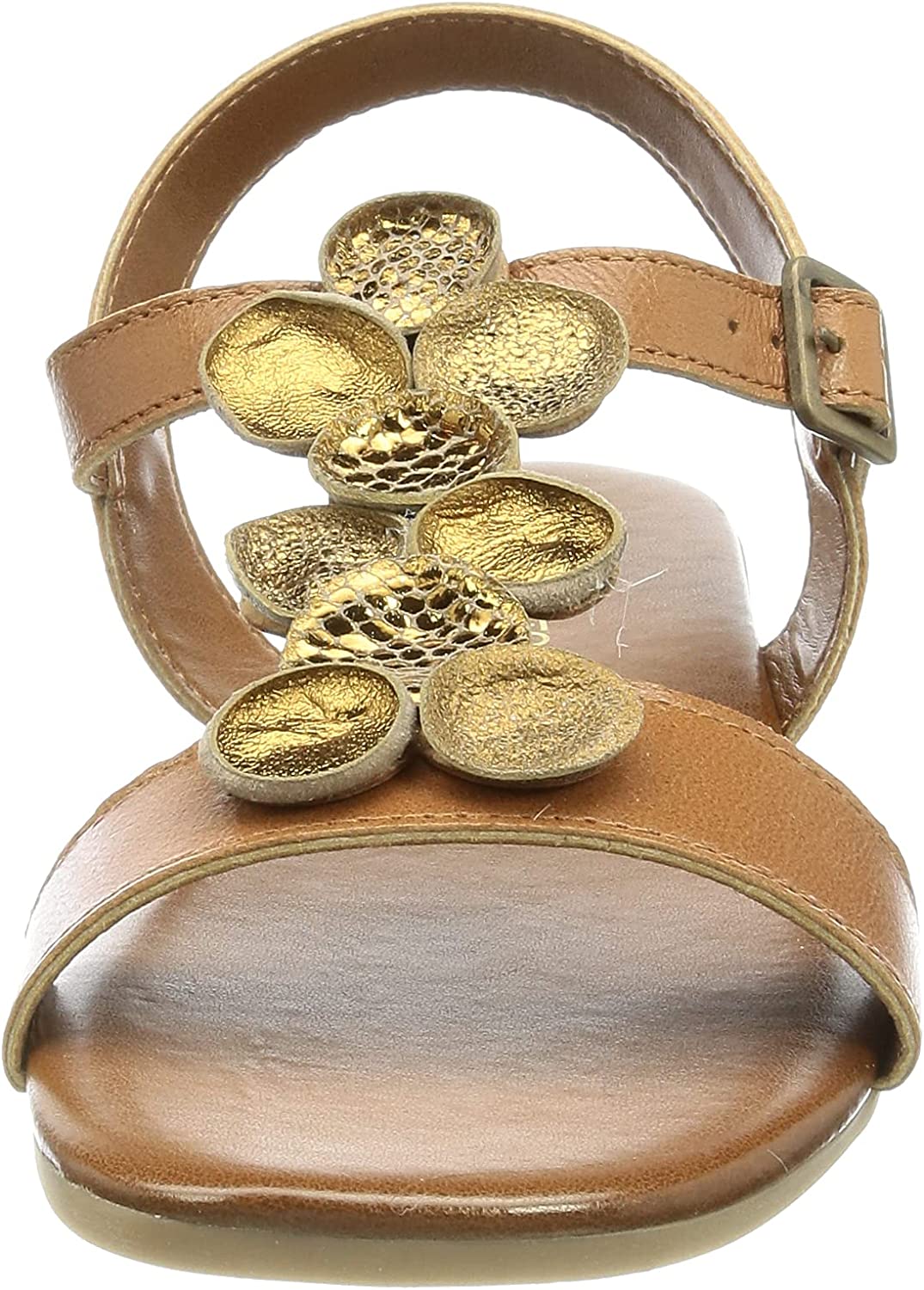 Kožené hnědé pohodlné sandály MARCO TOZZI 28141