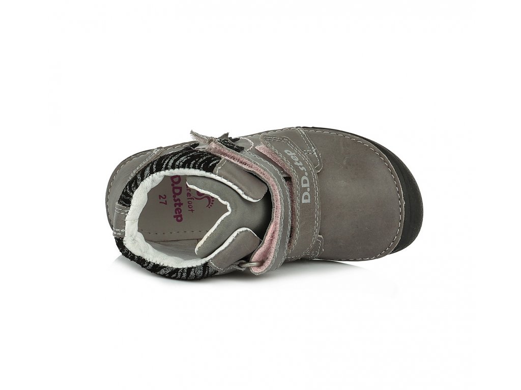 Dívčí kožená kotníková barefoot obuv D.D.step A063-318A