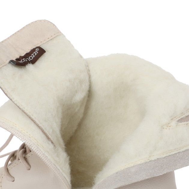 Béžové kožené boty s kožíškem MARCO TOZZI  26286