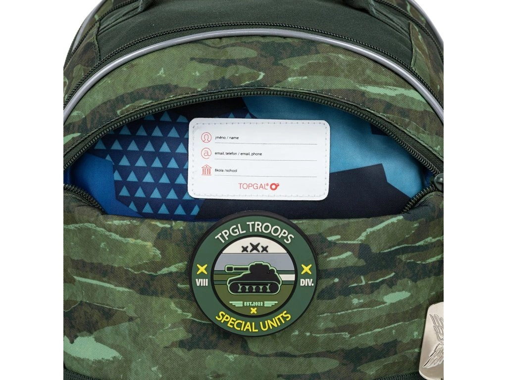 SET Školní batoh s penálem Topgal COCO 23040 vojenský