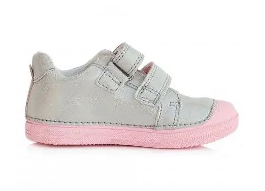 Dívčí šedé kožené blikací boty D.D.step S049-329