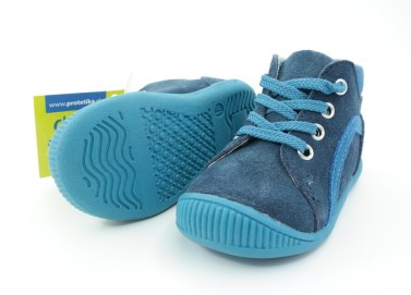Modré kožené boty - capáčky PROTETIKA BABY NAVY
